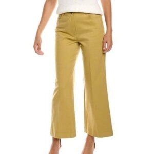 Rebecca Taylor Pique High Rise Wide Leg Jeans Pants Olive SIZE 6